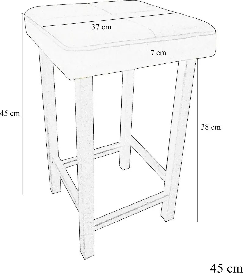 Taboret Klasyk 45cm Stołek Loft Eko-skóra D20