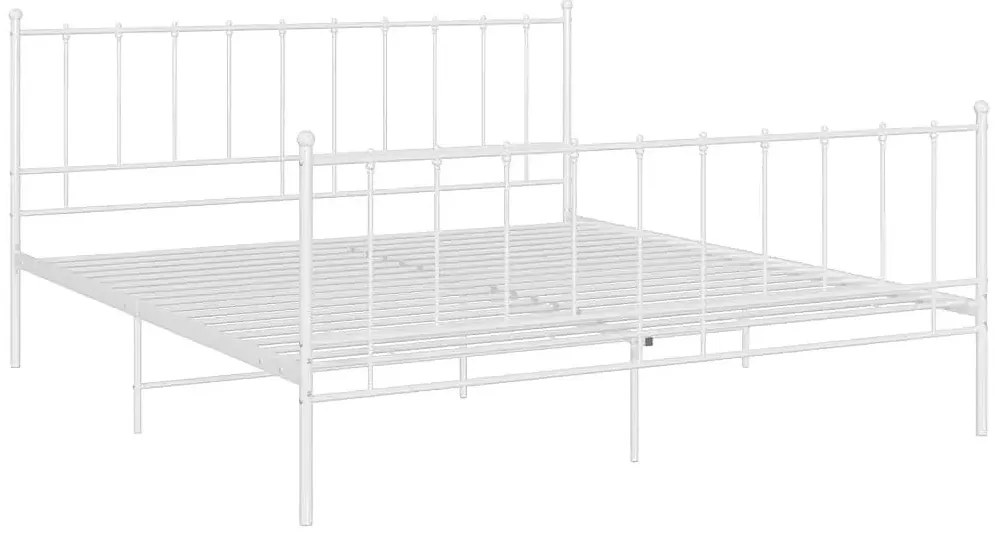 Białe metalowe łózko małżeńskie 200x200 cm - Laxi