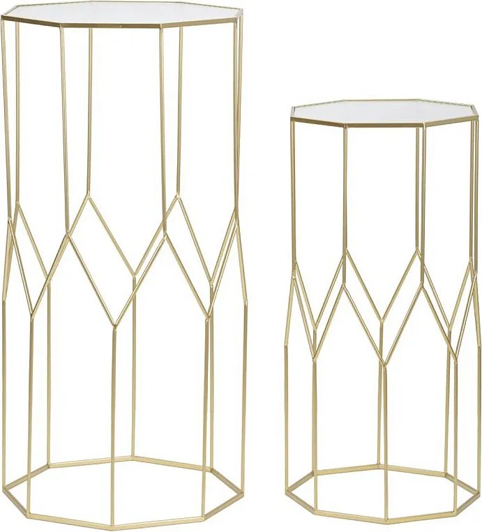 Zestaw Stolików Pomocniczych VKH598, Złoto, 50x46x100 cm, Kendra Home