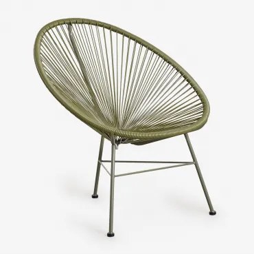 Fotel Z Stali I Syntetycznego Rattanu New Acapulco Intensywny Verde Olive - Sklum