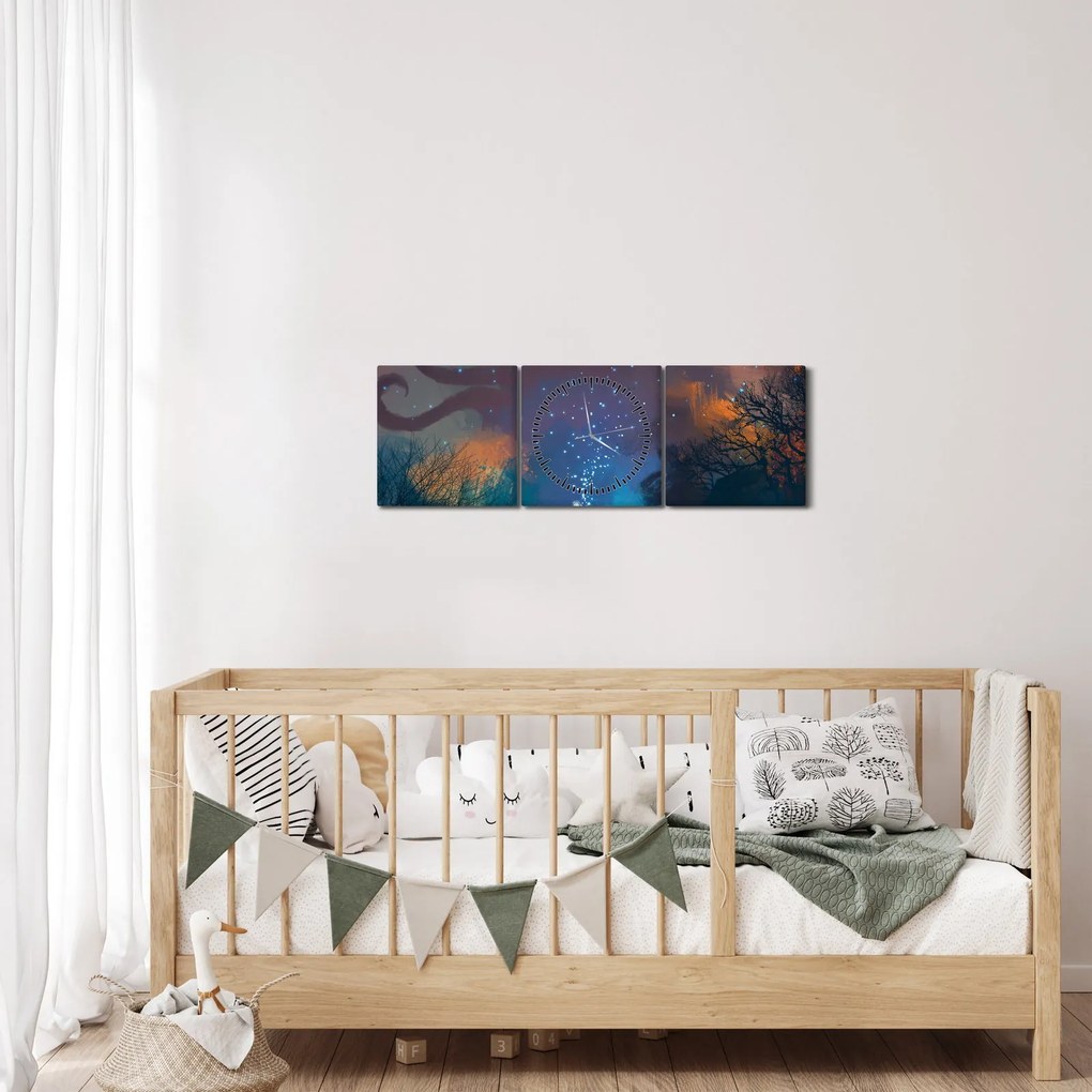 Obraz - Czarujący czarodziej (z zegarem) (90x30 cm)