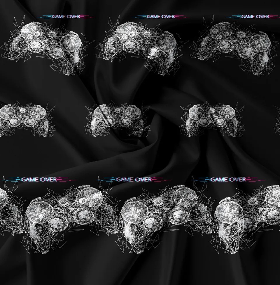 PrzytulneMieszkanie.pl PrzytulneMieszkanie.pl Pościel z mikrofibry GAME OVER czarna Rozmiar pościeli: 70 x 80 cm | 140 x 200 cm