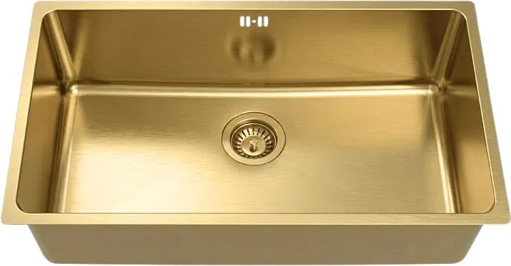 Inoxa zlewozmywak 1 duża komora 76x44 ze stali nierdzewnej szczotkowanej złoto - Essebagno