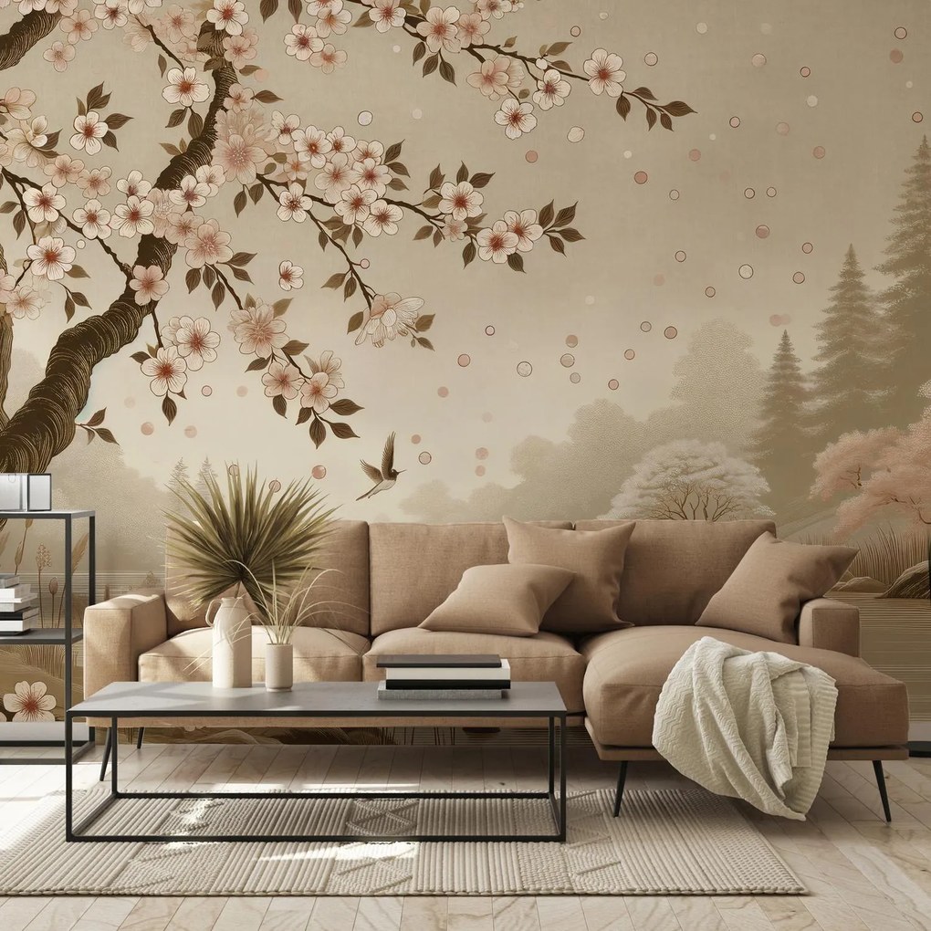 Fototapeta - Sakura nad rzeką (196x136 cm)