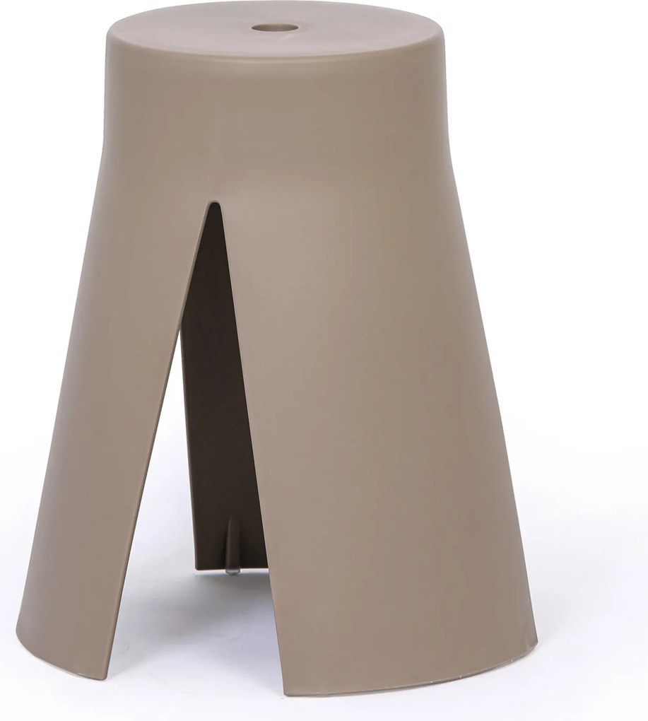 Plastikowy stołek RIKO, brązowy