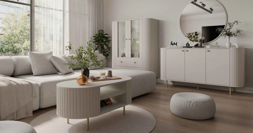 Komoda BOLLA 164,6 cm do Salonu Sypialni Odcienie beżu