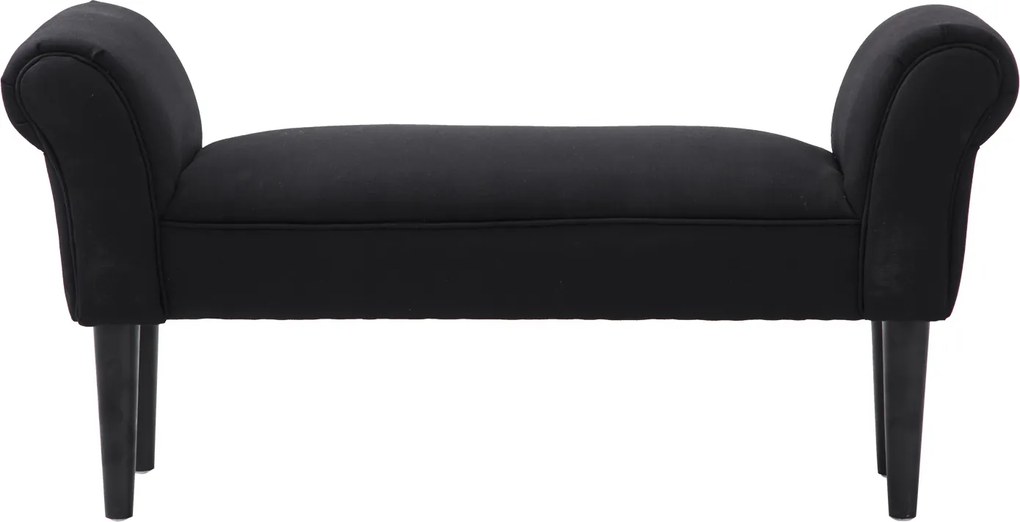 HOMCOM Sypialnia Ławka Ławka Tapicerowana Ławka MDF Pianka Czarna