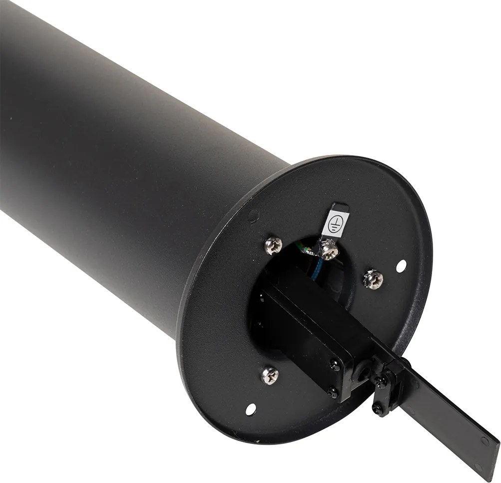 Lampa podłogowa zewnętrzna czarna z kloszem w kolorze dymionym 50 cm - Odense