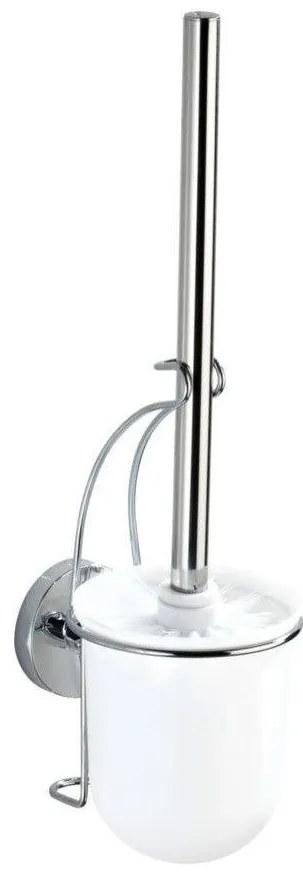 Pojemnik na szczotkę MILAZZO + szczotka WC,Vacuum-Loc - stal chromowana, WENKO