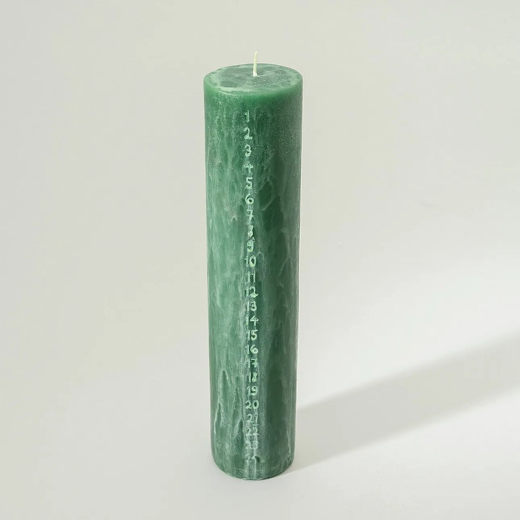 Świeca adwentowa zielona 25 cm