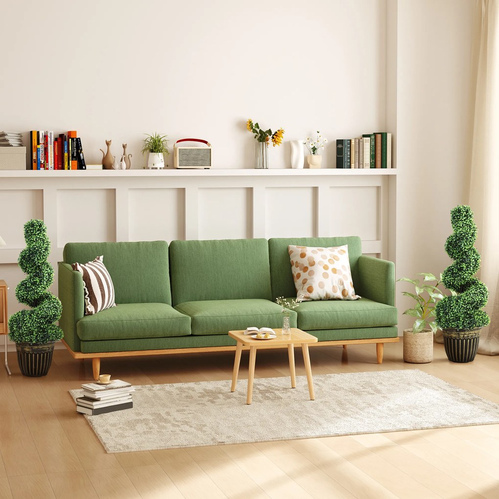 HOMCOM Spiralny Bukszpan, Zestaw 2 Sztuk Roślin Sztucznych, z Donicą, 90 cm Wysokości, Zielony