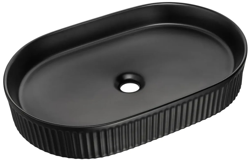 Czarna owalna ceramiczna umywalka - Nifo 3X