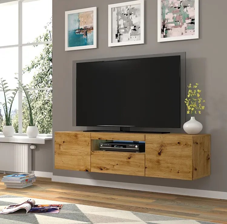 Szafka Rtv Stojąca Lub Wisząca Dąb Artisan Dąb C9-E39