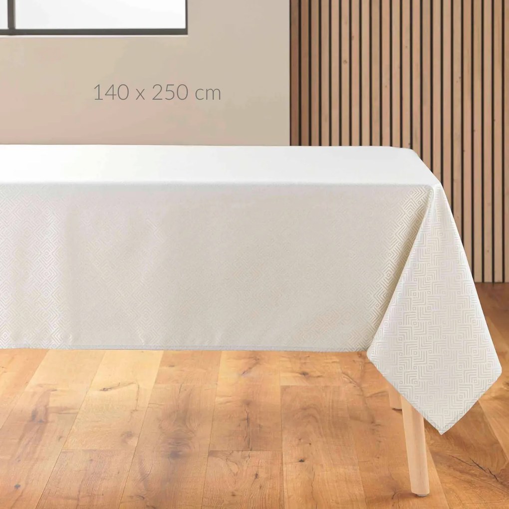 Żakardowy obrus z metalicznym wzorem, AZULINE, 140 x 250 cm