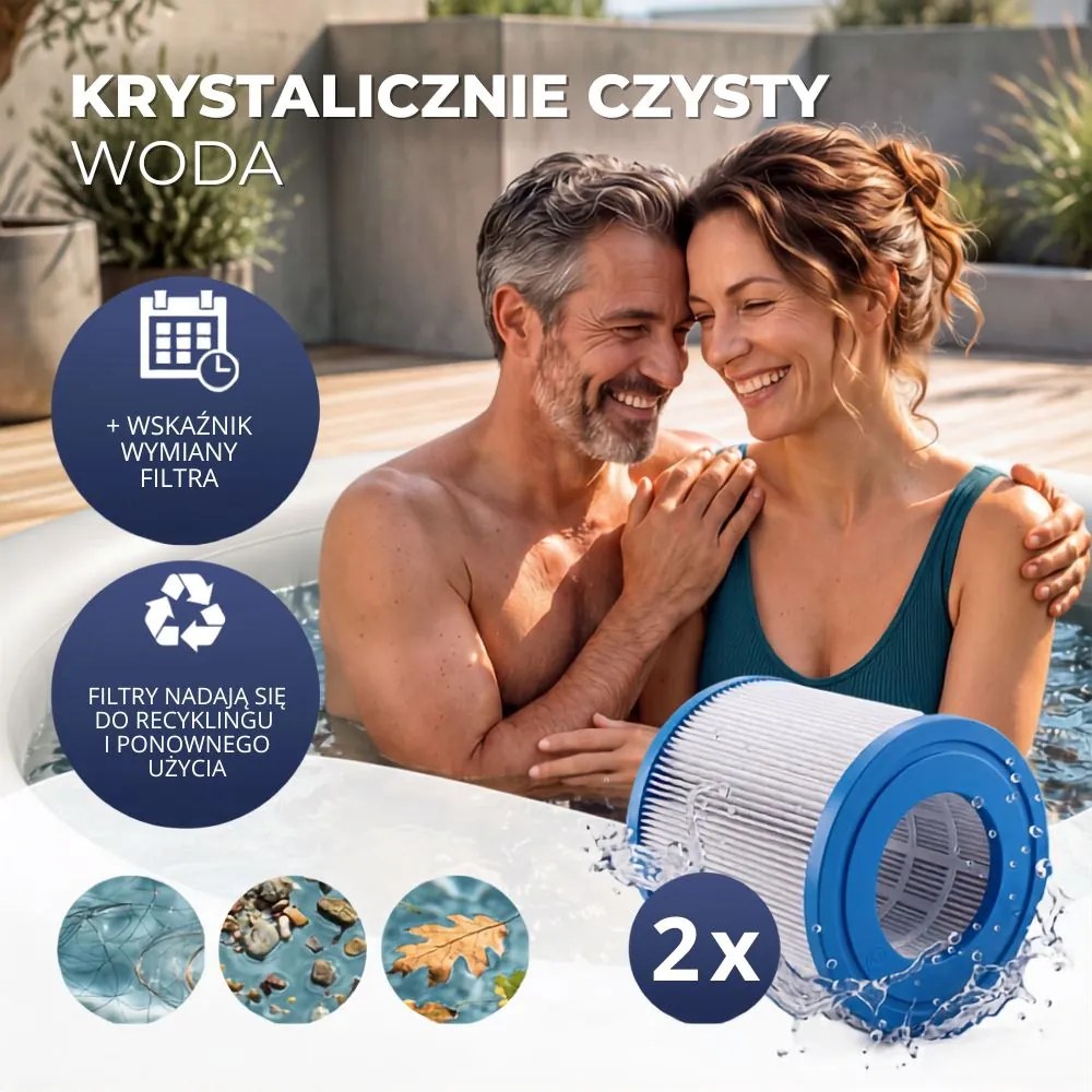 Nadmuchiwane jacuzzi OASIS dla 6 osób, okrągłe, czarne Casaria