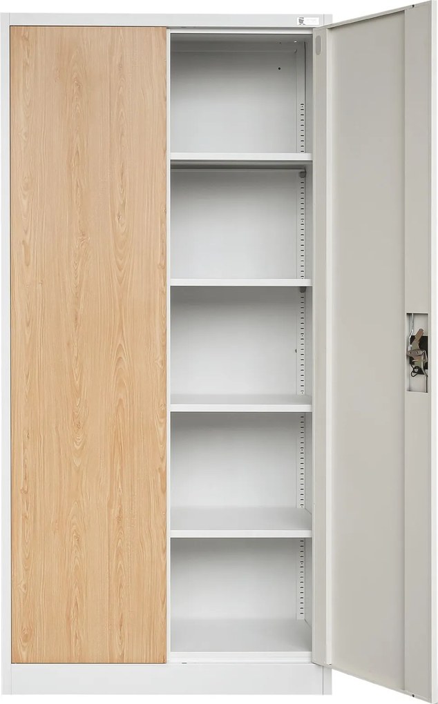 Szafa biurowa Eco Design Jan H 90x40x195 cm biały/dąb sonoma