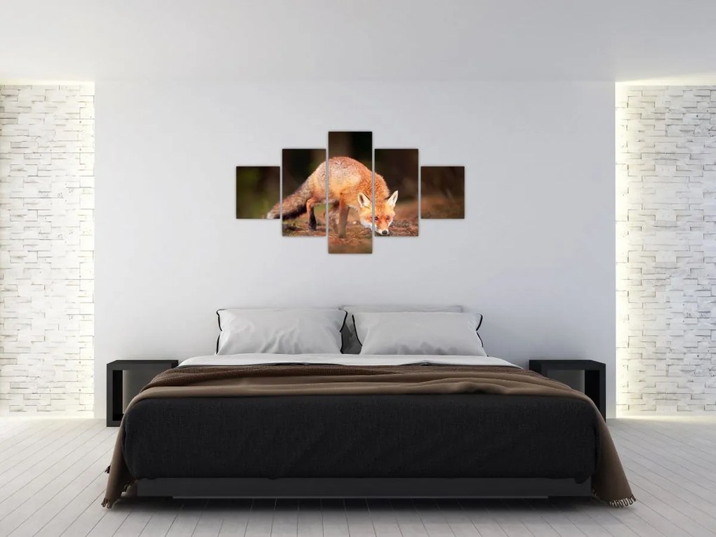 Obraz - Lis w lesie (125x70 cm)