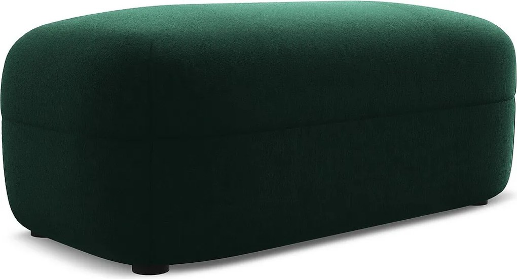 Pufa - z tkaniny welwetowej - butelkowa zieleń - MOANA