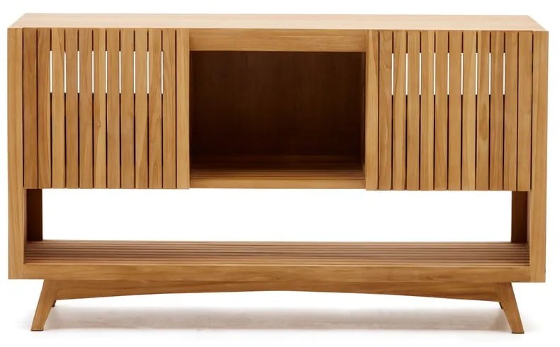 Niska szafka pod umywalkę z litego drewna tekowego 140x80 cm Kuveni – Kave Home
