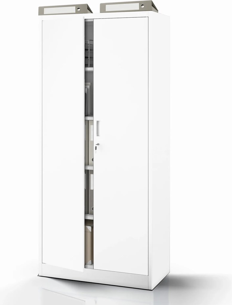 Szafa metalowa biurowa z 4 półkami biała, 1750x800x400 mm: JAN Compact