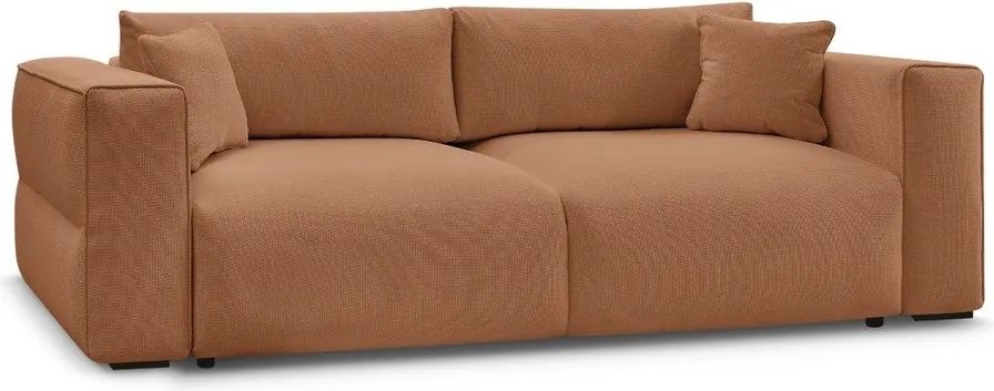 Pomarańczowa rozkładana sofa ze schowkiem 265 cm Ezechiel – Bobochic Paris