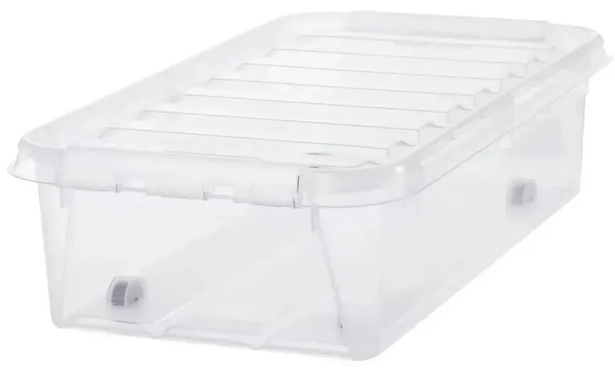 SmartStore Pojemnik z białymi zatrzaskami ikółkami Cla ssic, 31 l, 31 l