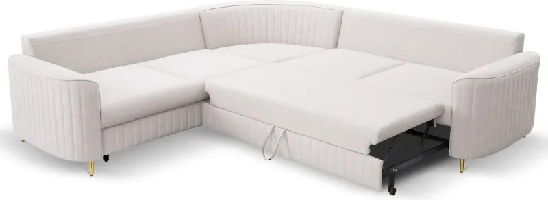 Narożnik LAREN nowoczesna sofa z funkcją spania pojemnik na pościel lewa strona CASTEL 04 251x251x85 cm