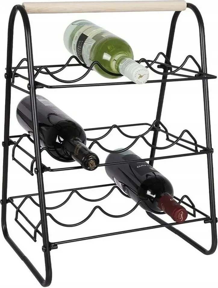 Metalowy stojak na wino na 9  butelek