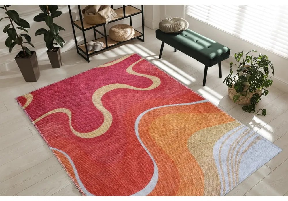 Czerwono-pomarańczowy dywan odpowiedni do prania 60x100 cm Colors of Joy – Vitaus