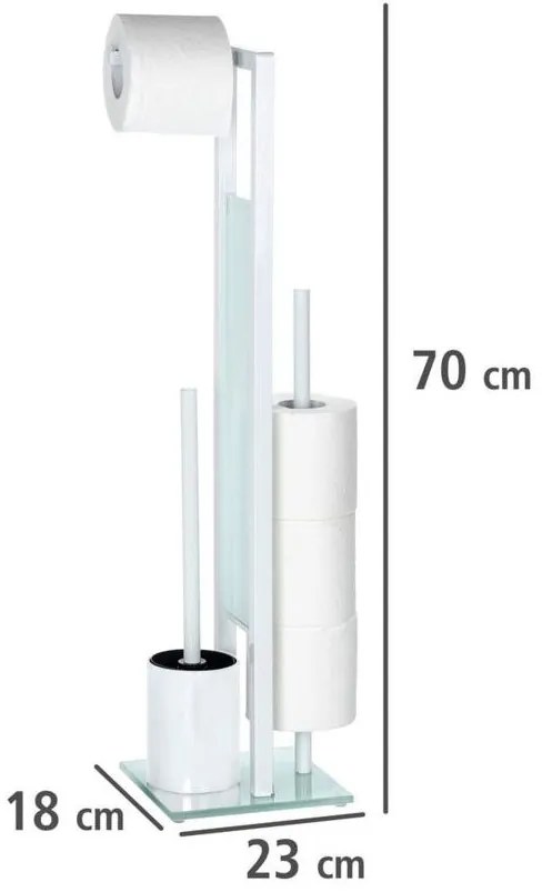 Stojak na papier toaletowy i szczotkę do WC, RIVALTA WHITE - 3 w 1 , WENKO