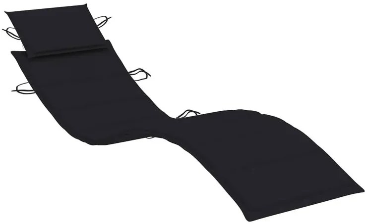 Czarny bujany leżak ogrodowy z litego drewna H5-A23