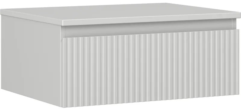Mexen Rivel szafka łazienkowa podumywalkowa 60 cm z blatem, 1 szuflada, ryflowana , szara mat - 91A20-06023-1-BFC62