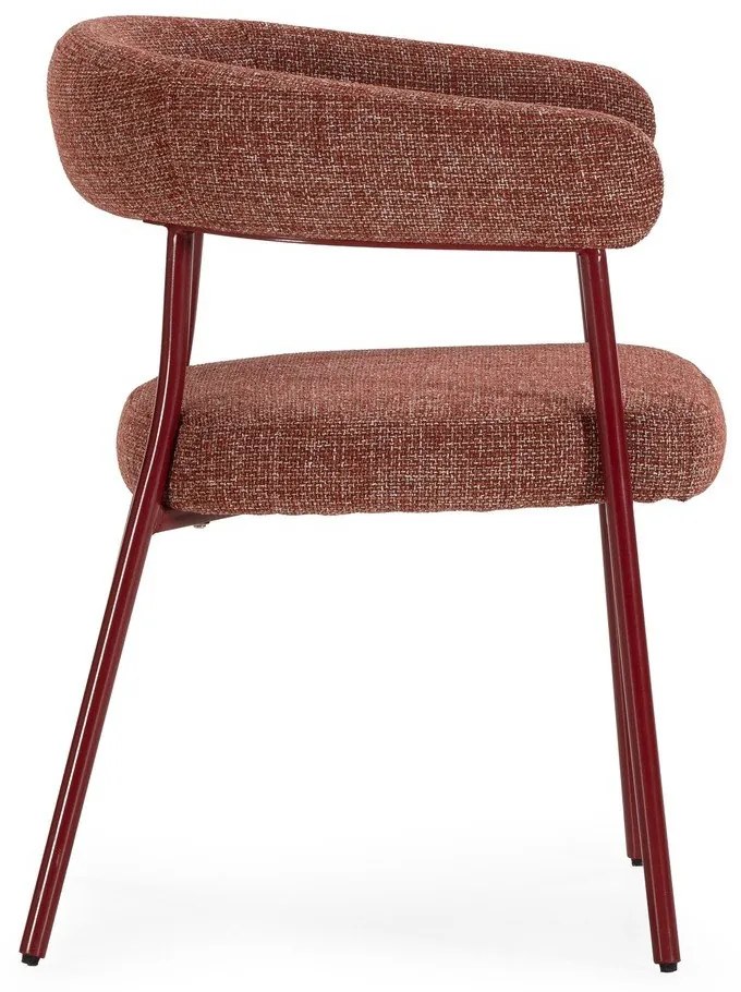 Tapicerowane fotele jadalniane zestaw z podłokietnikami 2 szt. w kolorze terakoty Yuri – MOME