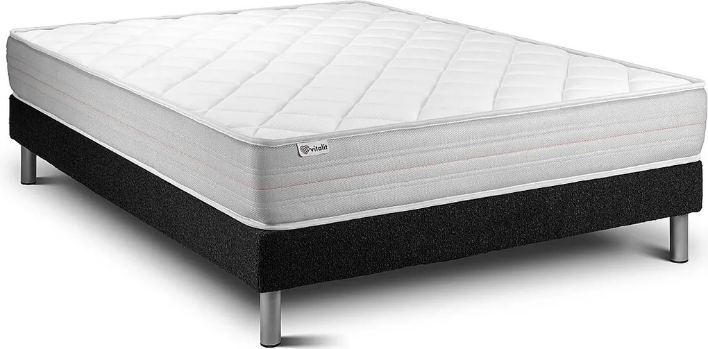 lózka z materacem VITALMEMO 135 x 190 cm Rama lózka Czarny