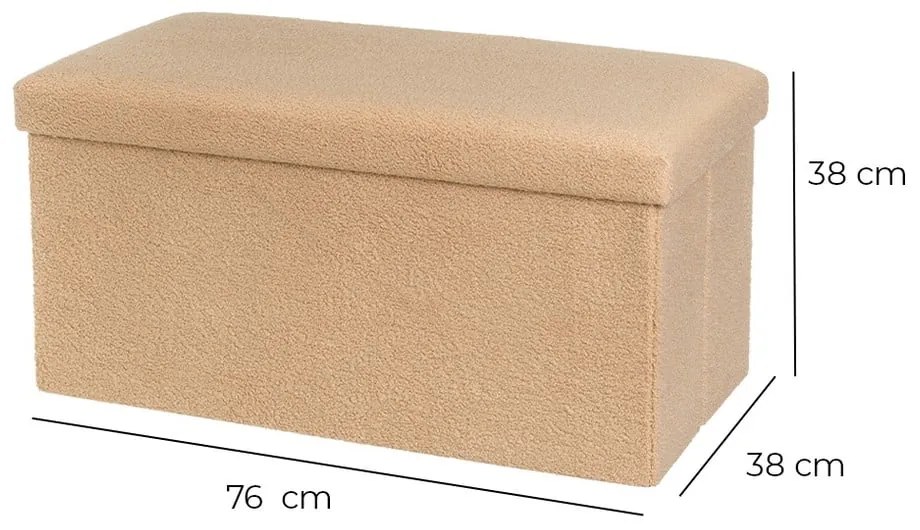 Jasnobrązowy puf z materiału bouclé Folding – Casa Selección