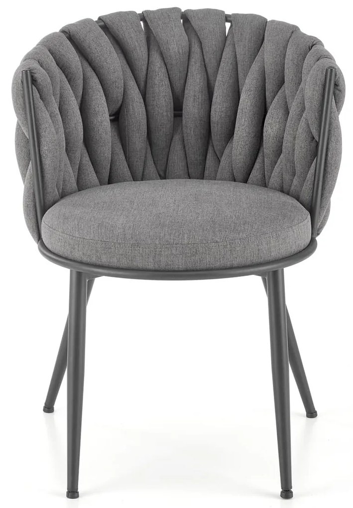 Krzesło popielaty, K516 tkanina NEA 15, nowoczesne, metalowy stelaż