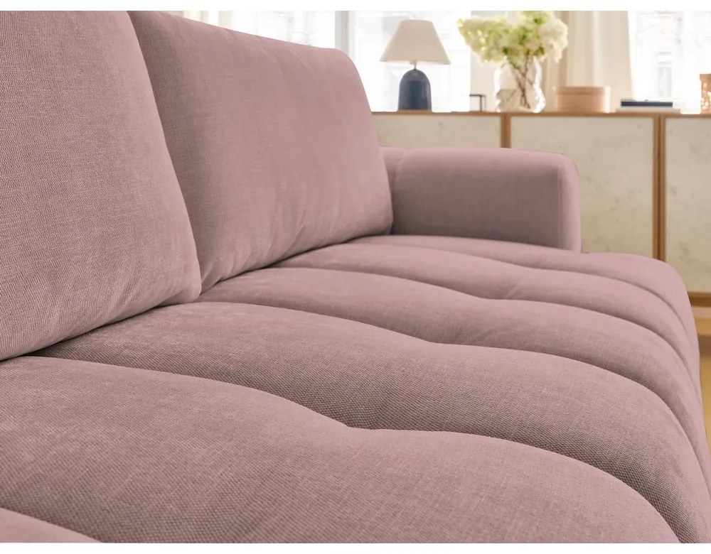 Różowa rozkładana/ze schowkiem sofa 251 cm Fuji – Bobochic Paris