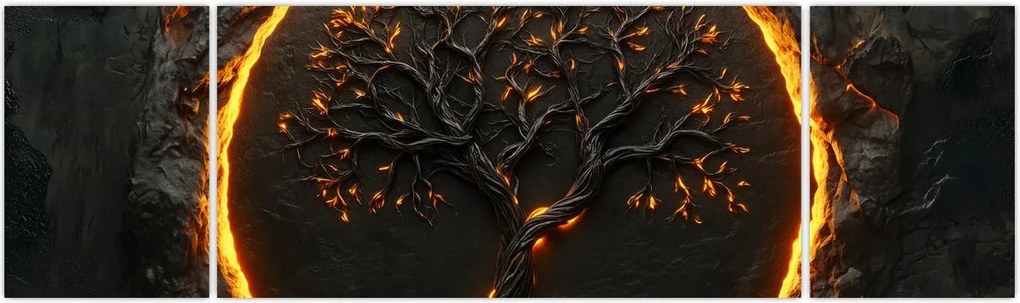 Obraz – Drzewo życia w lawie II. (170x50 cm)