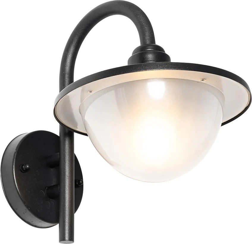 Klasyczna zewnętrzna lampa ścienna czarna IP44 - Bruges