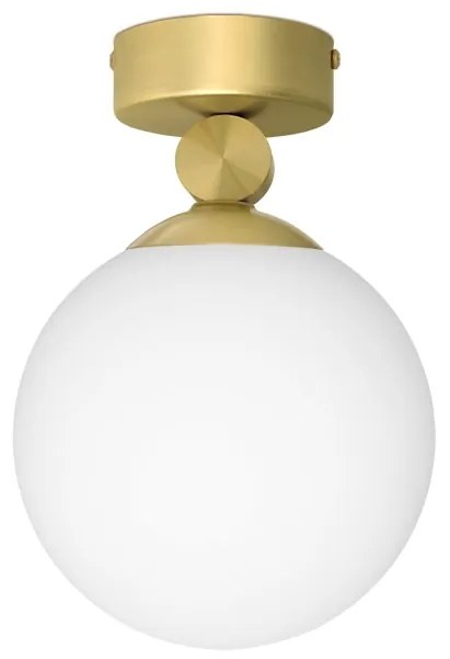 Niska złota lampa sufitowa z białą kulą GP-S1K