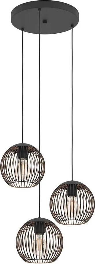 Eglo 901871 - Żyrandol na lince ALMANZORA 3xE27/60W/230V czarny