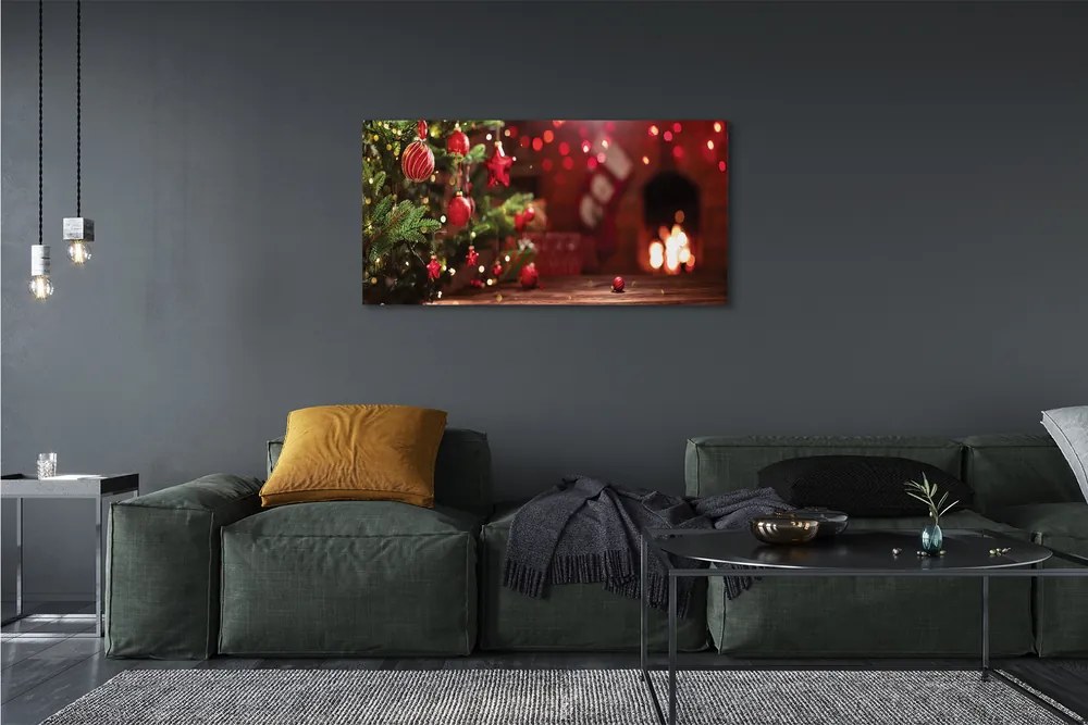 Zdjęcie na płótnie Bombki, Choinka i Prezenty