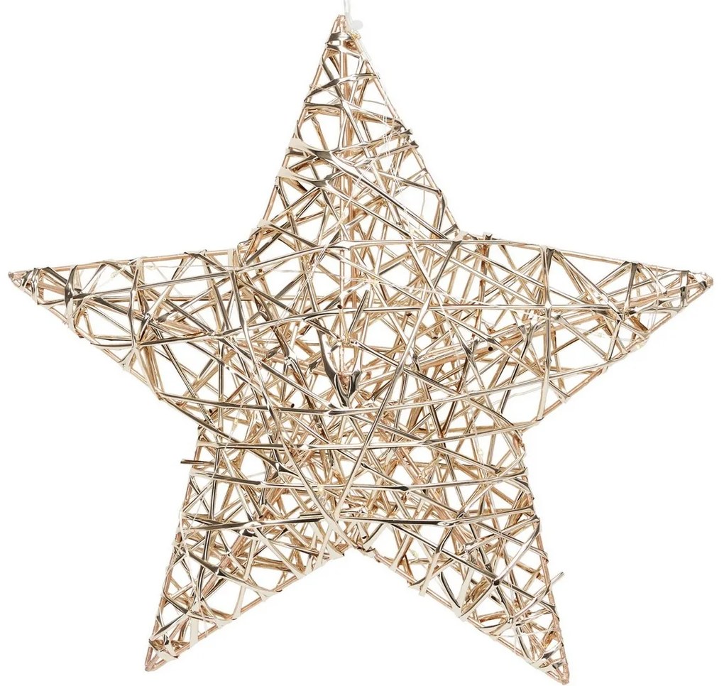 Świąteczna gwiazda świecąca Champagne, 30 x 30 cm, 20 diod mikro LED, na baterie
