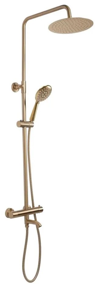 REA-P6604 - Zestaw prysznicowy LUNGO z baterią termostatyczną, szczotkowane złoto