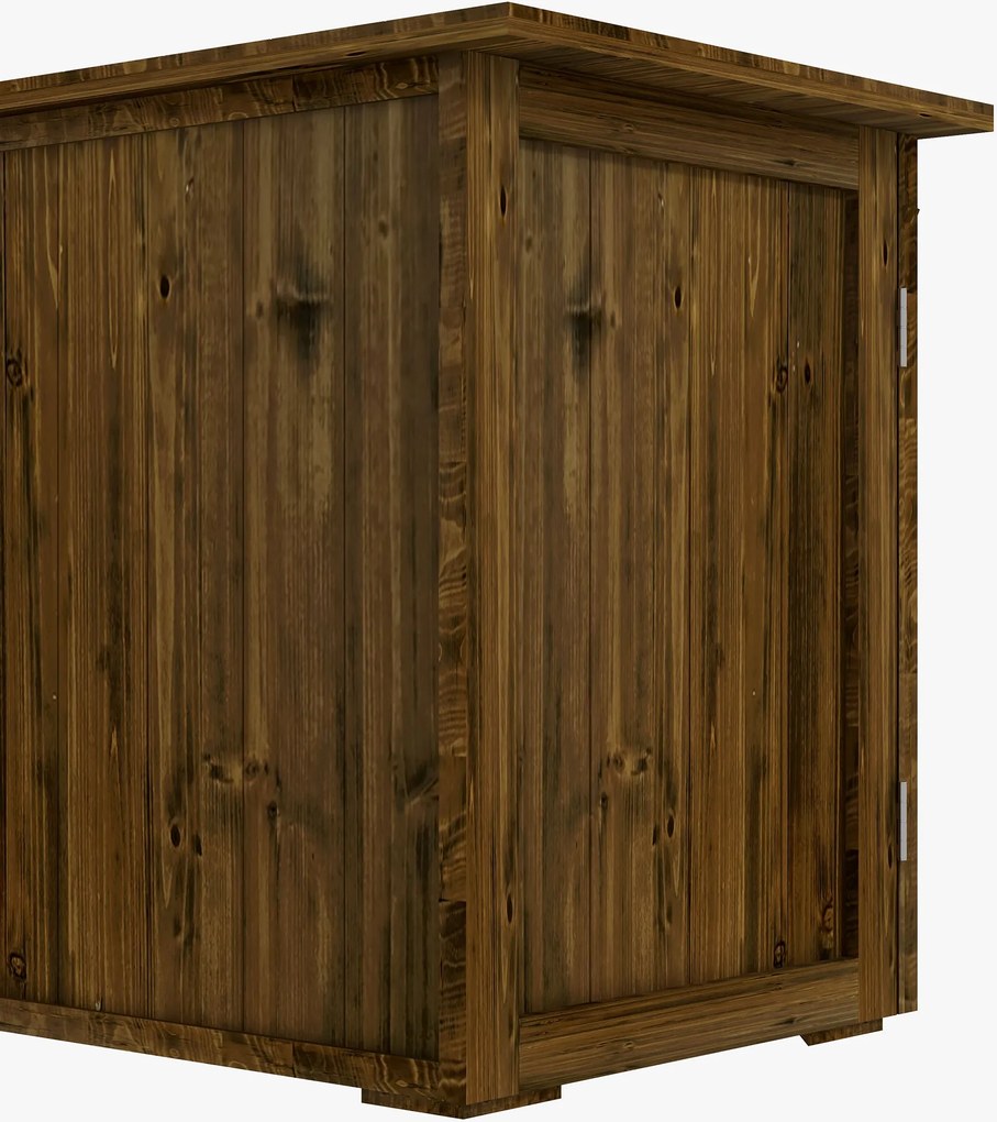 Outsunny Szafka na Narzędzia Ogrodowe z Podwójnymi Drzwiami, Zamknięcie Magnetyczne, Odporna na Warunki Pogodowe, Drewno Naturalne, 77S x 55G x 72W cm, Brązowy