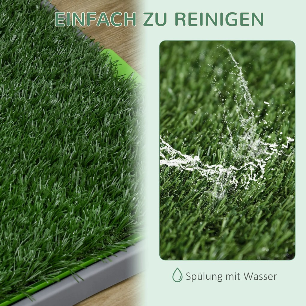 PawHut Toaleta dla Psa z Sztuczną Trawą, Otwory Drenażowe, Wodoszczelna, 67x41x3,5cm, Zielona