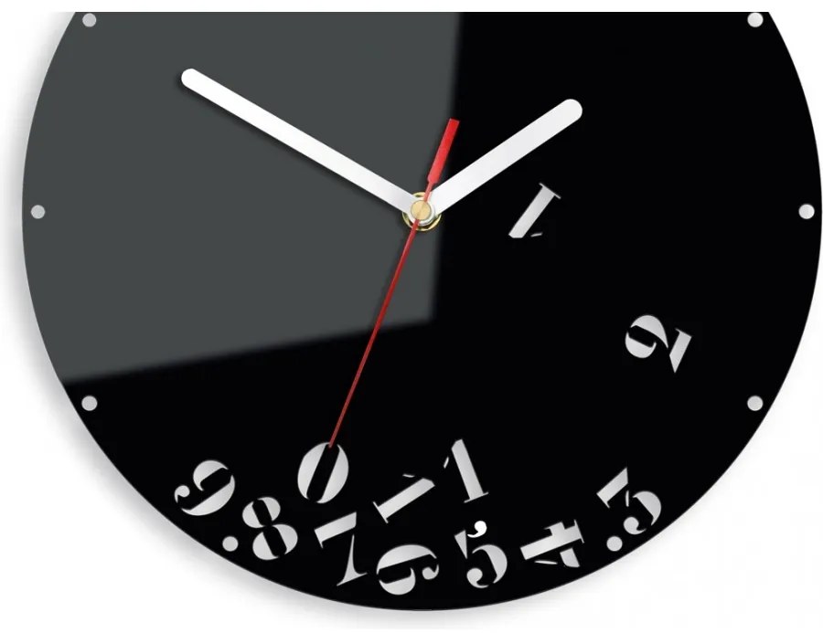 Zegar na ścianę cichy nowoczesny akrylowy czarny ozdobny - spadające cyfy