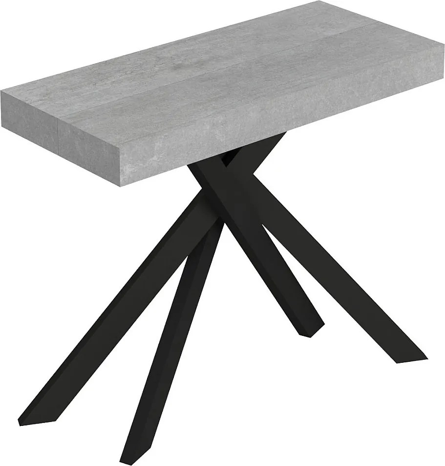 Saki Mały rozkładany stolik konsolowy 90x40/196 cm nogi betonowe antracytowe