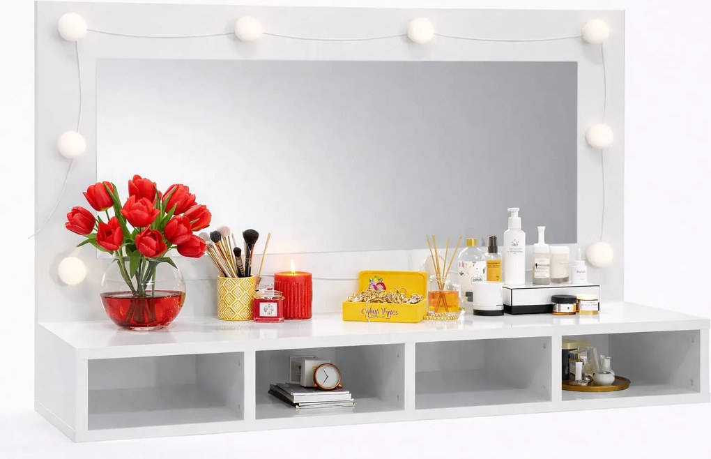 Toaletka z oświetleniem LED na biurko biały połysk Z7-K39