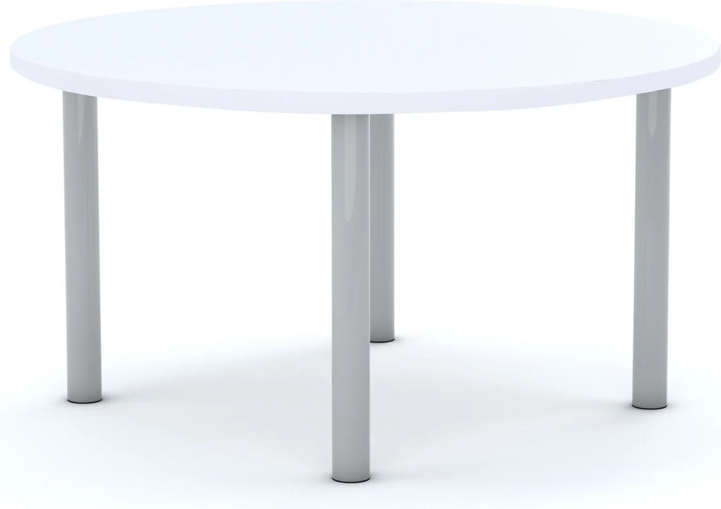 Stół szkolny Smart okrągły 100 cm, rozmiar 4-6, blat biały / nogi szare